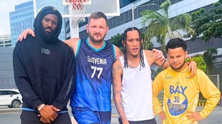 大声说出他们的名字！FIBA转发山寨詹姆斯&东契奇&库里等人合照！