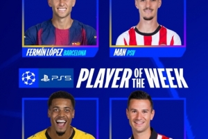 欧冠官方本轮最佳球员候选：费尔明领衔、恩梅查、丹尼斯-曼在列