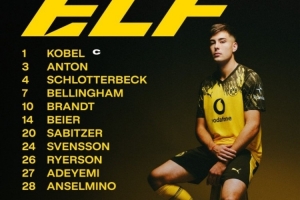 德国杯法鹰vs多特首发：堂安律、格策先发，小贝林、阿德耶米出战